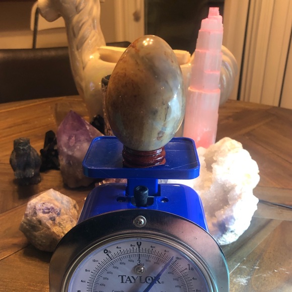 Polychrome jasper crystal egg meditation w/ stand - Picture 6 of 6